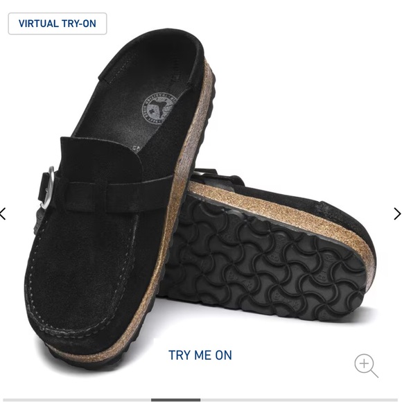 Women’s Birkenstock Buckley suede leather black mules loafers size 6 NWT - Picture 2 of 8